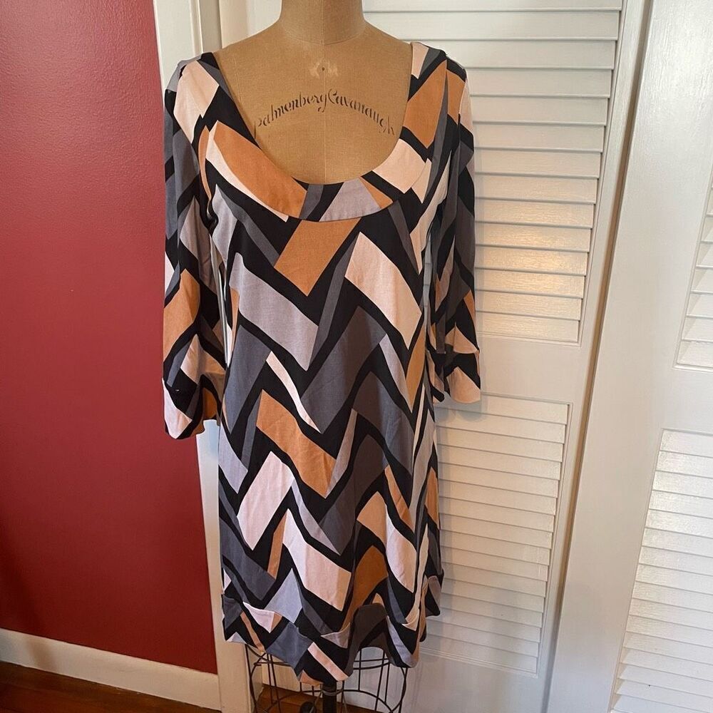 DVF | silk multicolor scoop neck midi dress 6